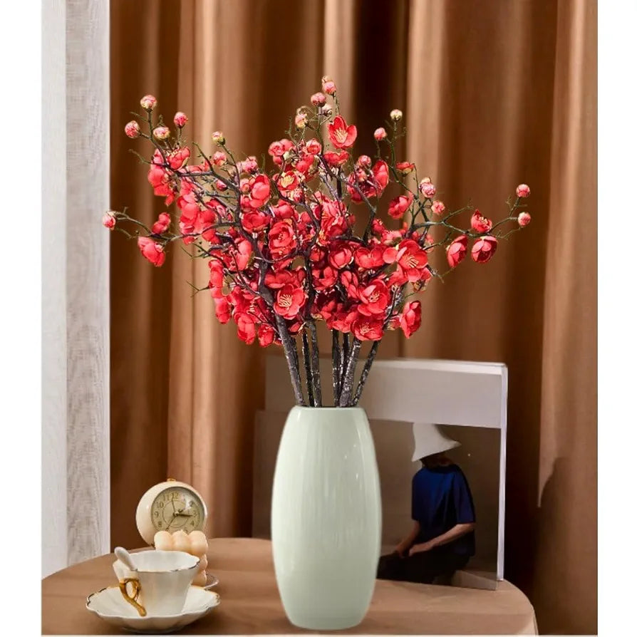 SATYAM KRAFT 3 Sticks Artificial Blossom Flower Bouquet Sticks for Home Decor, Bedroom, Living Room, Table, Balcony, Office, Wedding, Pooja, Anniversary Decorations –